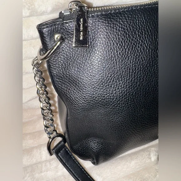 Michael Kors Black Crossbody Bag with Silver Accents - Picture 3 of 10